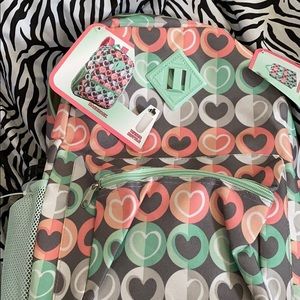 3 piece backpack hearts